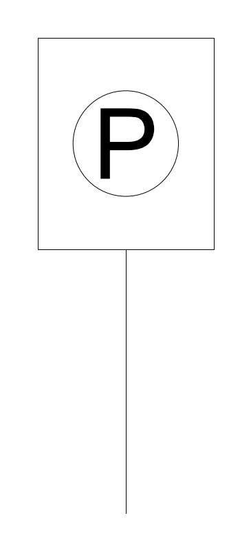 ADA Accessible-Parking Sign plan view CAD block