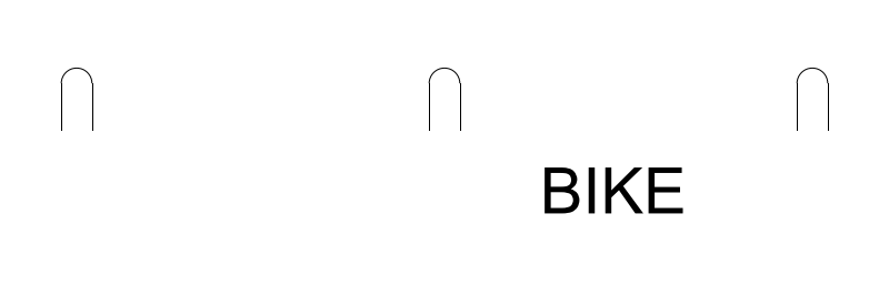 Bike Rack plan view CAD block