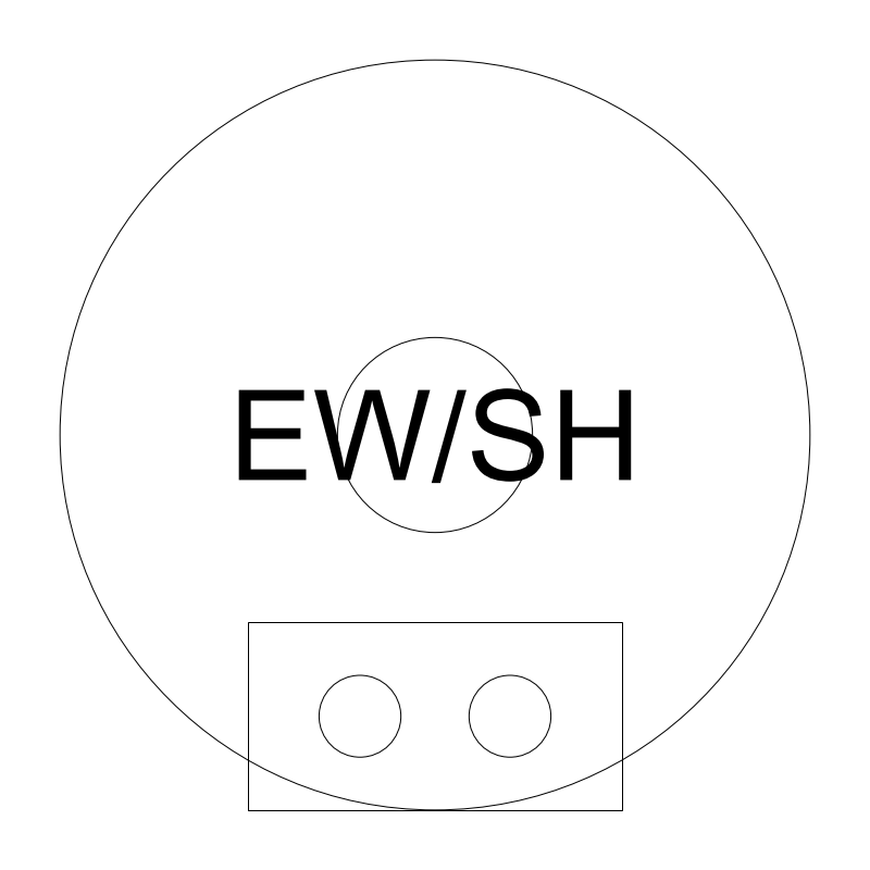 Combination Eyewash and Safety Shower plan view CAD block