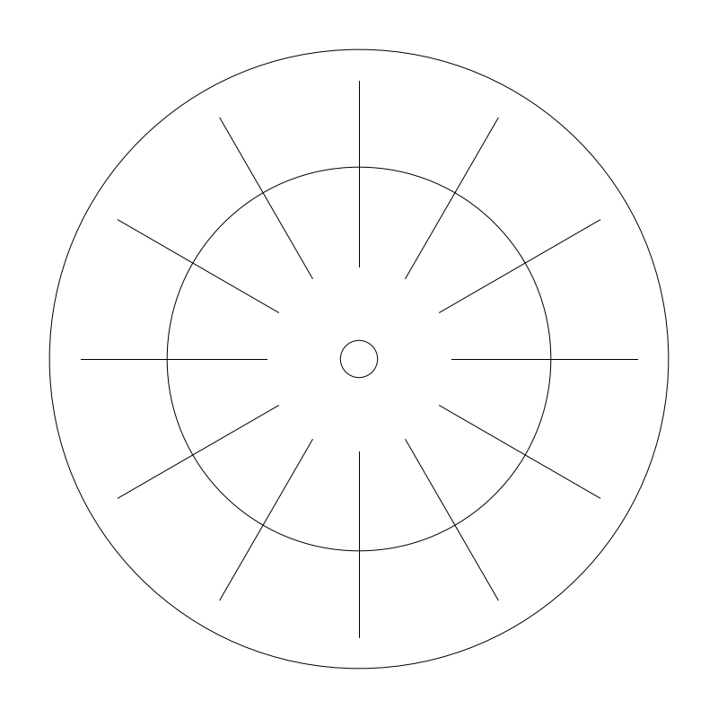 Round Floor Drain plan view CAD block