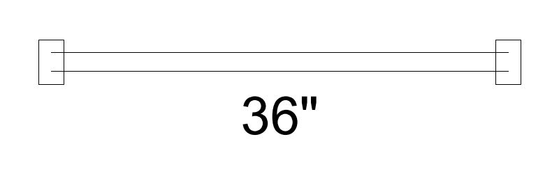 36-inch ADA Grab Bar plan view CAD block