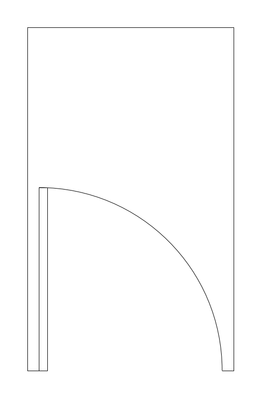 Toilet-Stall Partition plan view CAD block